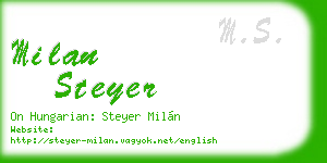 milan steyer business card