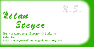 milan steyer business card